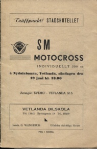Sportboken - SM motocross Vetlanda 19/6 1960